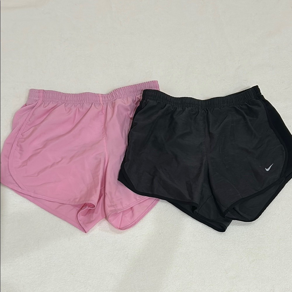 Girls Pink and Black Athletic Shorts